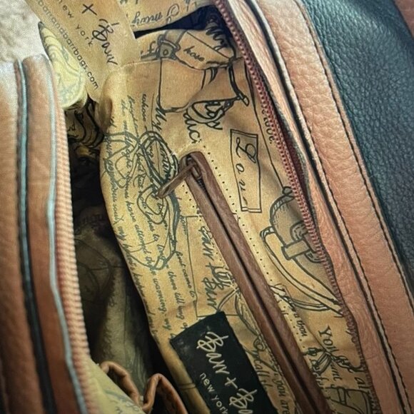 Barr and Barr vintage soft brown & Black leather handbag - Picture 4 of 9
